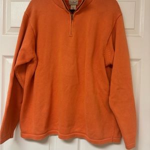 Mens LL Bean 1/2 zip sweater. Beautiful peach color. Size large